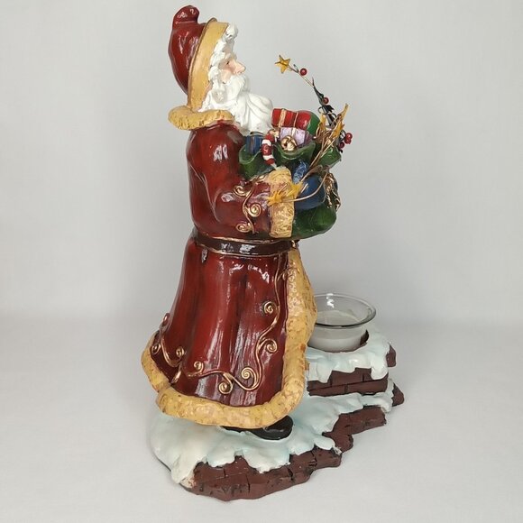Vintage Christmas Candle Holder With Original Box Ceramic Santa Gift Link 2003 - Picture 5 of 11
